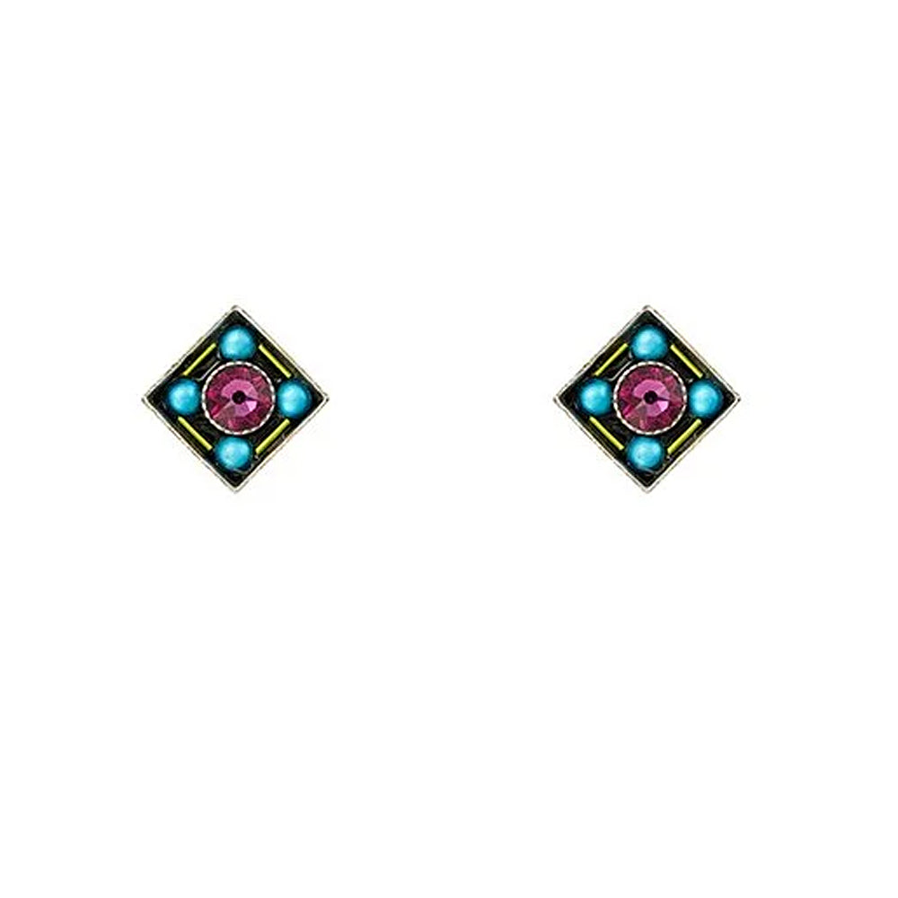 Firefly Architectural Diamond-Shape Stud Post Earrings - Multicolor