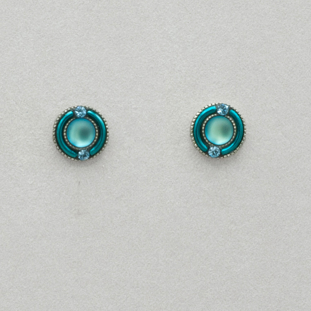 Firefly Moonlight Stud Round Post Earring - Light Blue