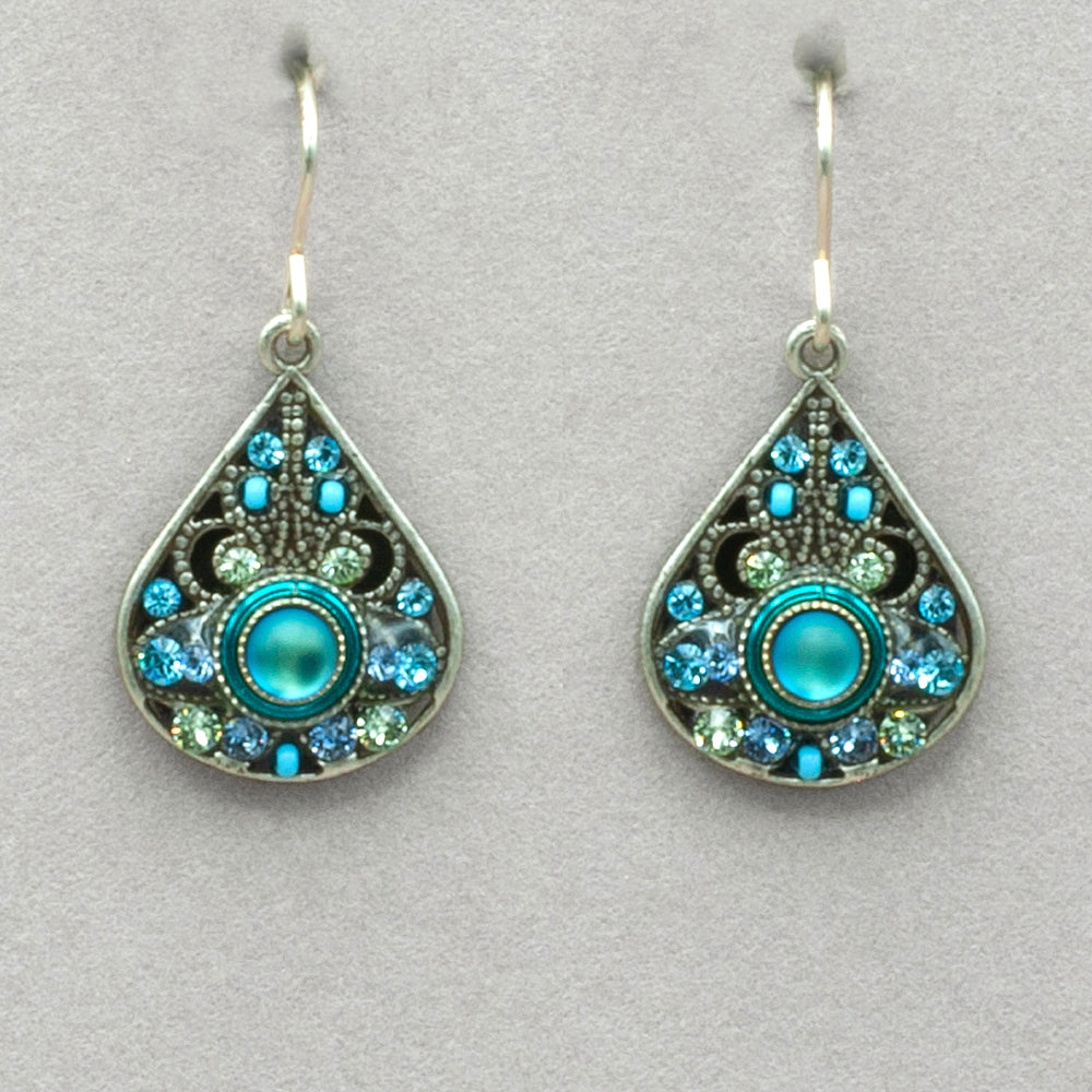 Firefly Moonlight Large Filigree Earrings - Light Blue
