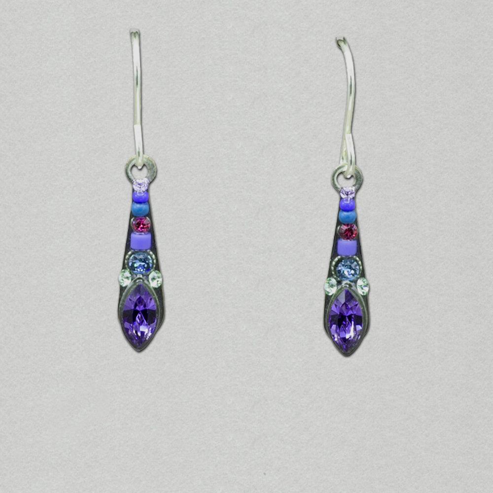 Firefly Navette Elongated Small Drop Earring - Tanzanite