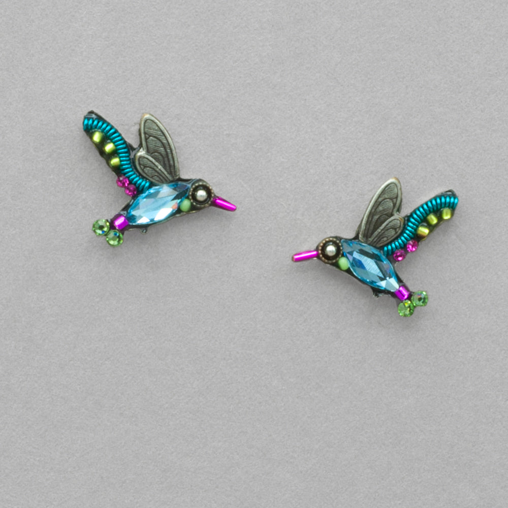 Firefly Stud Hummingbird Post Earring- Multicolor