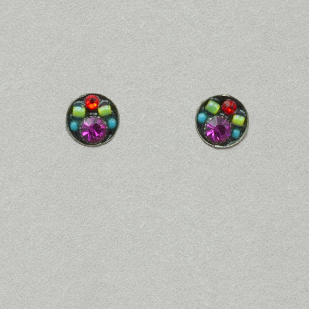 Firefly Stud Mini Round Post Earring - Multicolor
