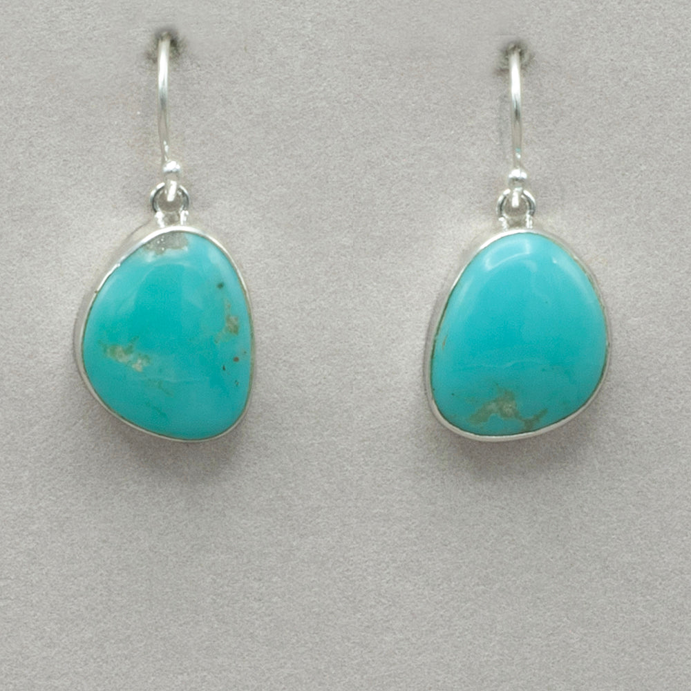 Natural Stone Turquoise Sterling Silver Earrings