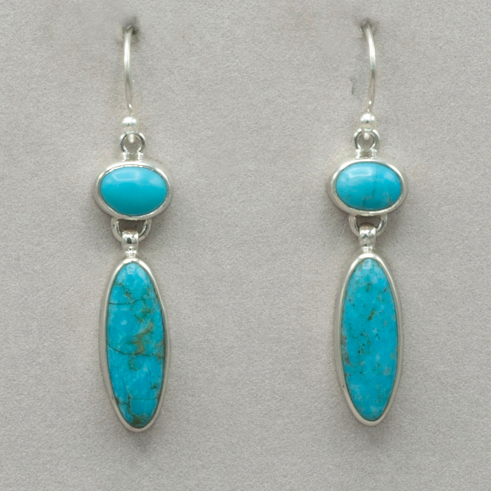 Two Turquoise Oval Earring