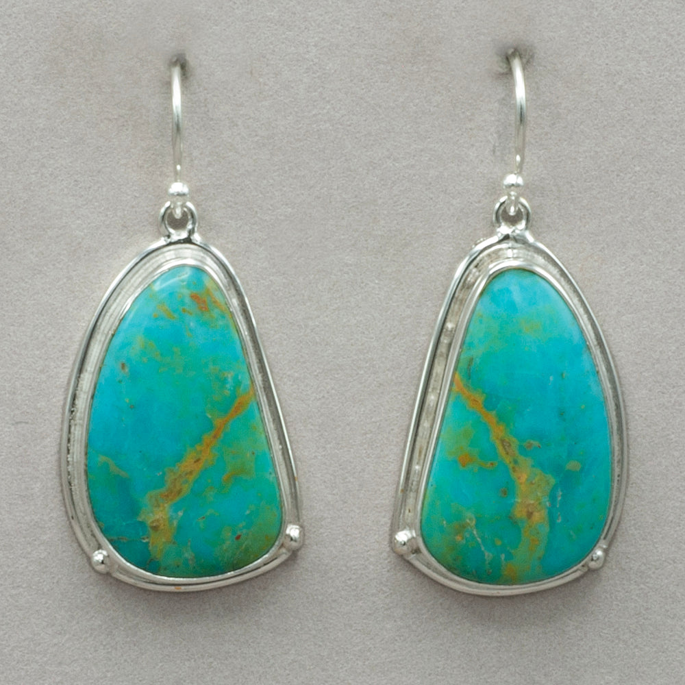 Acleoni Large Turquoise Earrings with Brown Matrix
