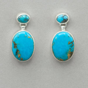 Turquoise Oval Post Earrings