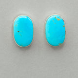 Turquoise Large Oval Post Earrings