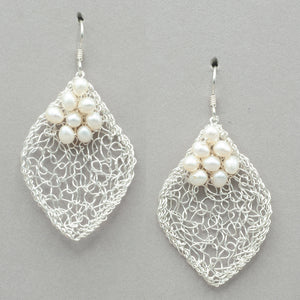 MetaLace Freshwater Pearl Silver Earrings