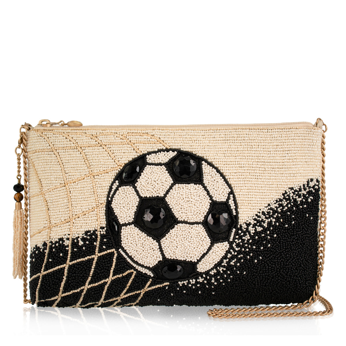 Mary Frances Goal! Beaded Soccer Crossbody Handbag