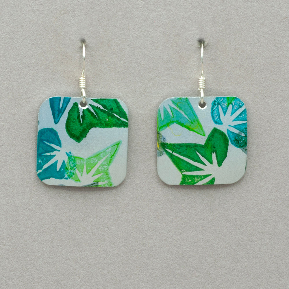 Hazel Atkinson Evergreen Small Square Earrings