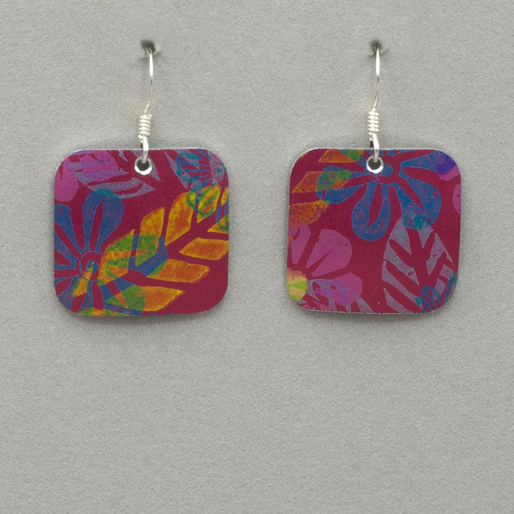 Hazel Atkinson Geranium Small Square Earrings