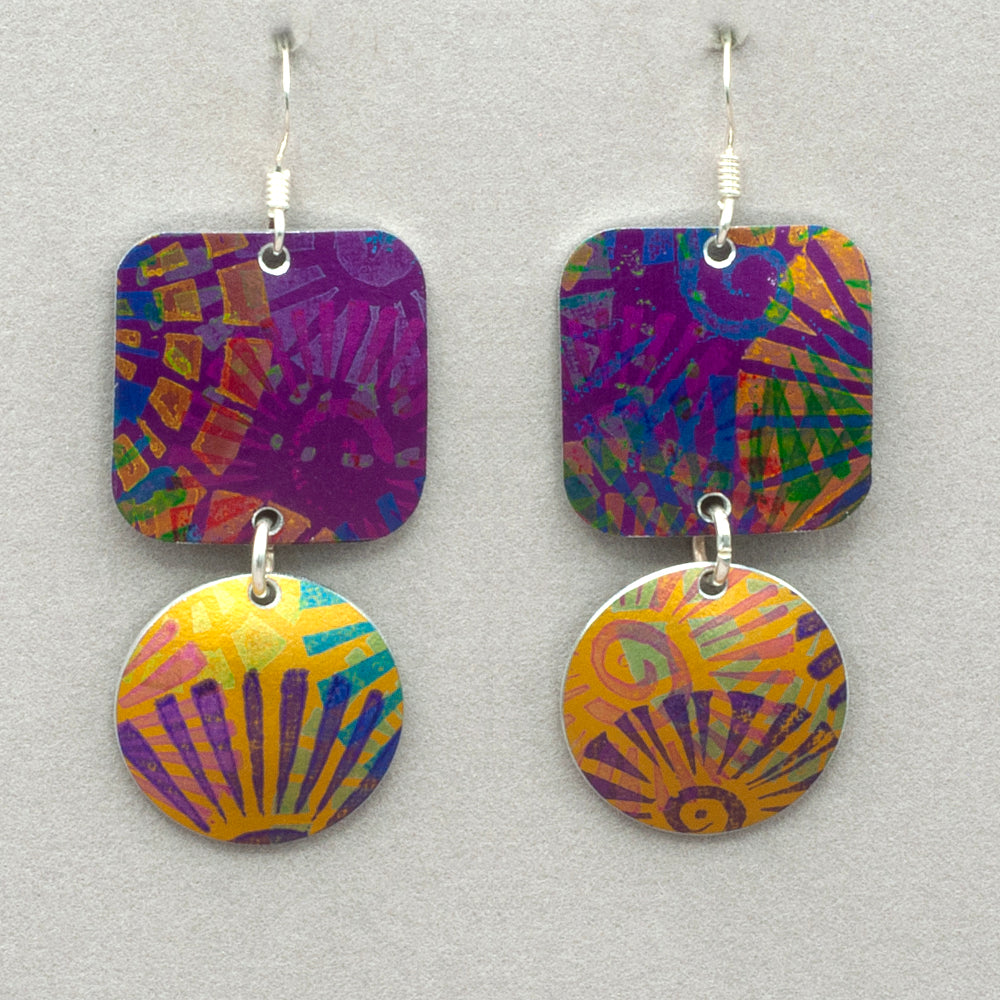 Hazel Atkinson Rocket Square and Circle Earrings