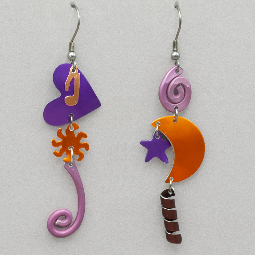 Sylvi Harwin Asymmetric Musical Love Earrings