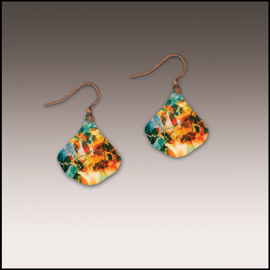 Illustrated Light Sienna Canopy Ginkgo Handmade Earrings