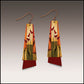 Illustrated Light Orange Block Flutter Multilayer Handmade Earrings