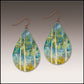 Illustrated Light Springtime Aspen Petal Drop Handmade Earrings