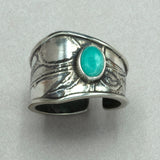 Tabra Amazonite Embossed Sterling Silver Ring