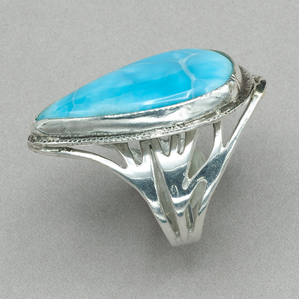 Jim Kelly Teardrop Larimar Ring