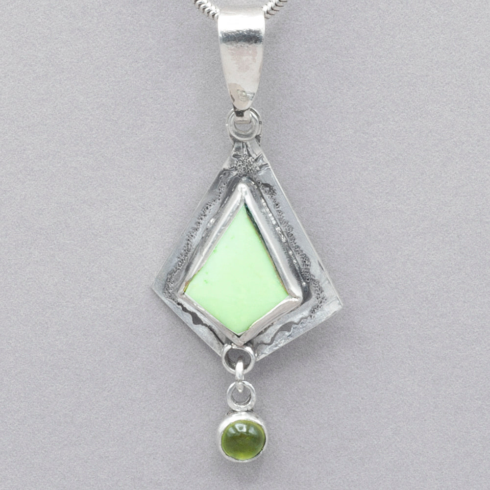 Jim Kelly Lemon Chrysoprase & Peridot Pendant