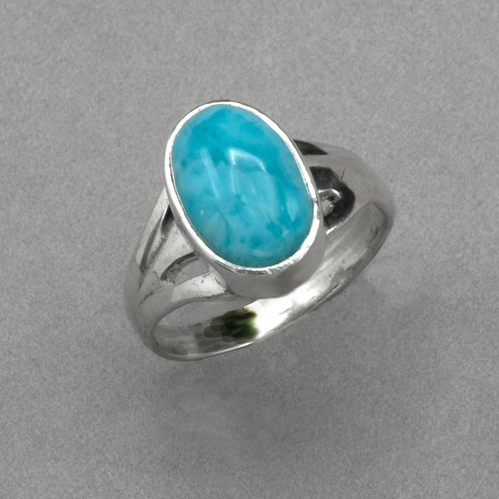Jim Kelly Small Oval Larimar Ring