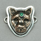 Tabra Medium Bronze Jaguar with Green Bindi Charm