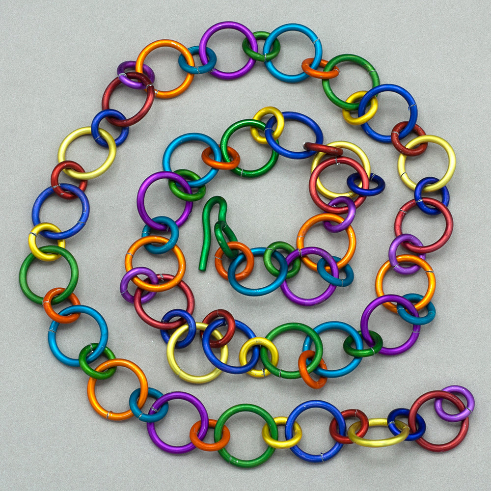 Sylvi Harwin Brightly Colored Chain in Anodized Aluminum Rainbow Bridge