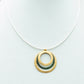 Maria Rzewuska Two Toned Gold Vermeil and Sterling Silver Circular Pendant Necklace