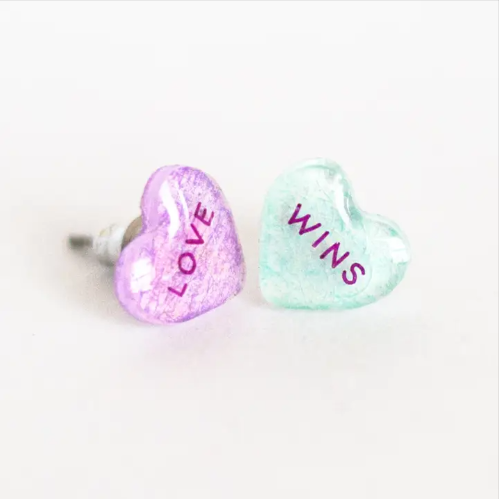 Poptone "Love Wins" Heart Stud Earring