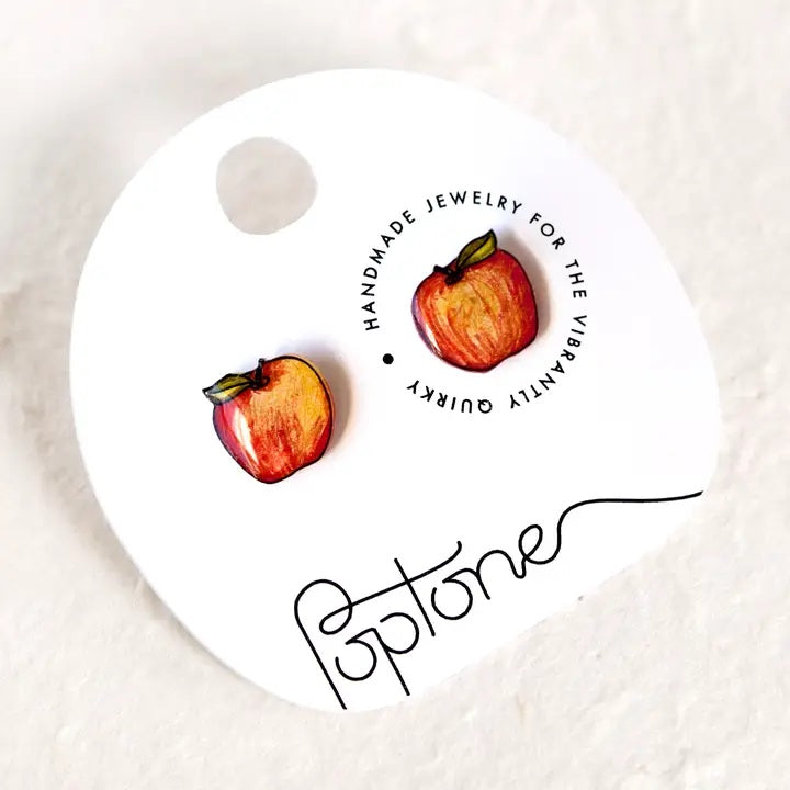 Poptone Apple Stud Earrings