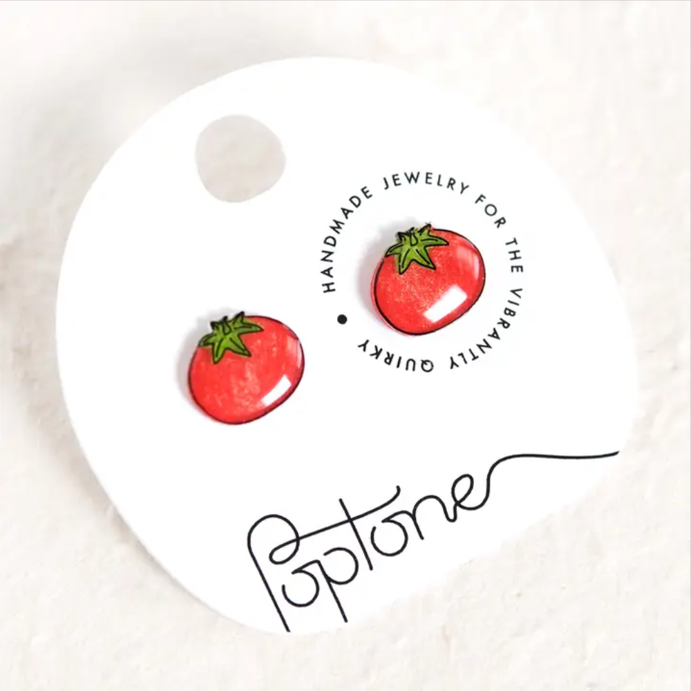Poptone Tomato Stud Earring