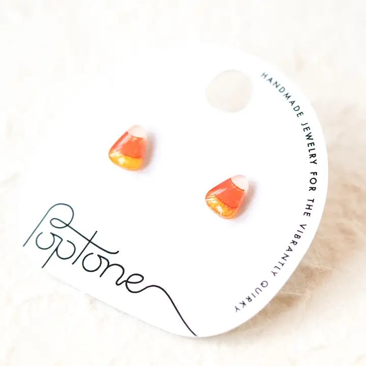 Poptone Tiny Candy Corn Stud Earrings