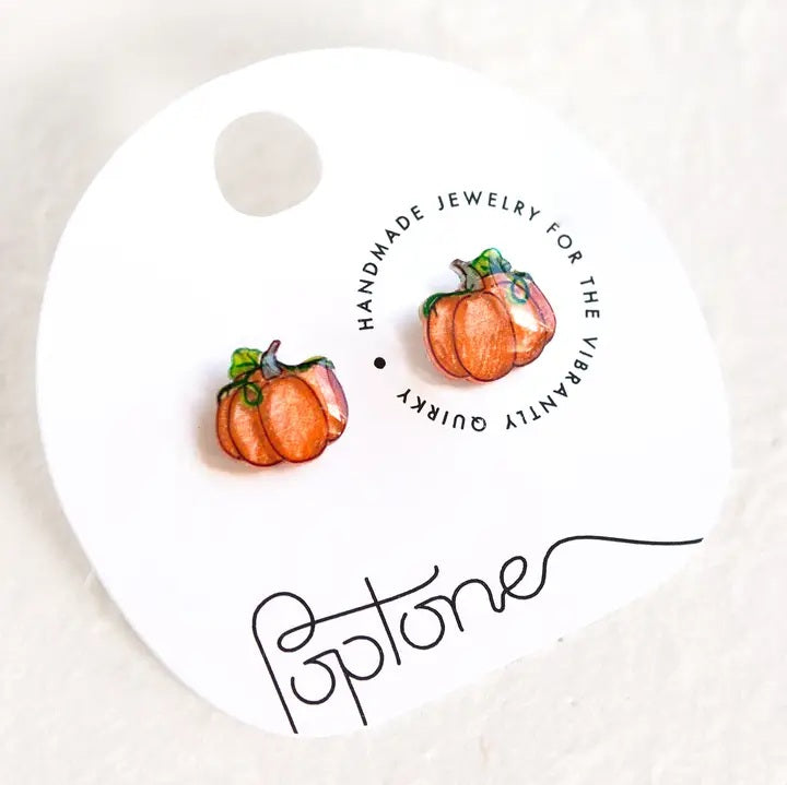 Poptone Cute Pumpkin Stud Earrings