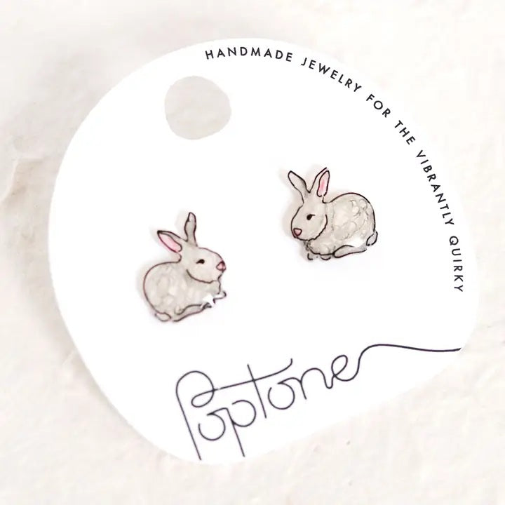 Poptone Bunny Rabbit Cute Stud Earrings