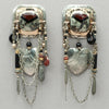 Tabra Vintage Jasper & Pyrite Inlay Earrings