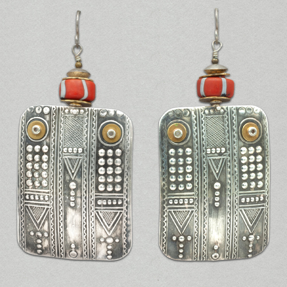 Tabra Vintage Sahara Sterling Silver and Bronze Earrings