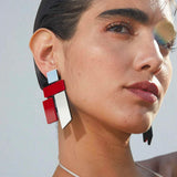 Piet Earrings - Silver & Red