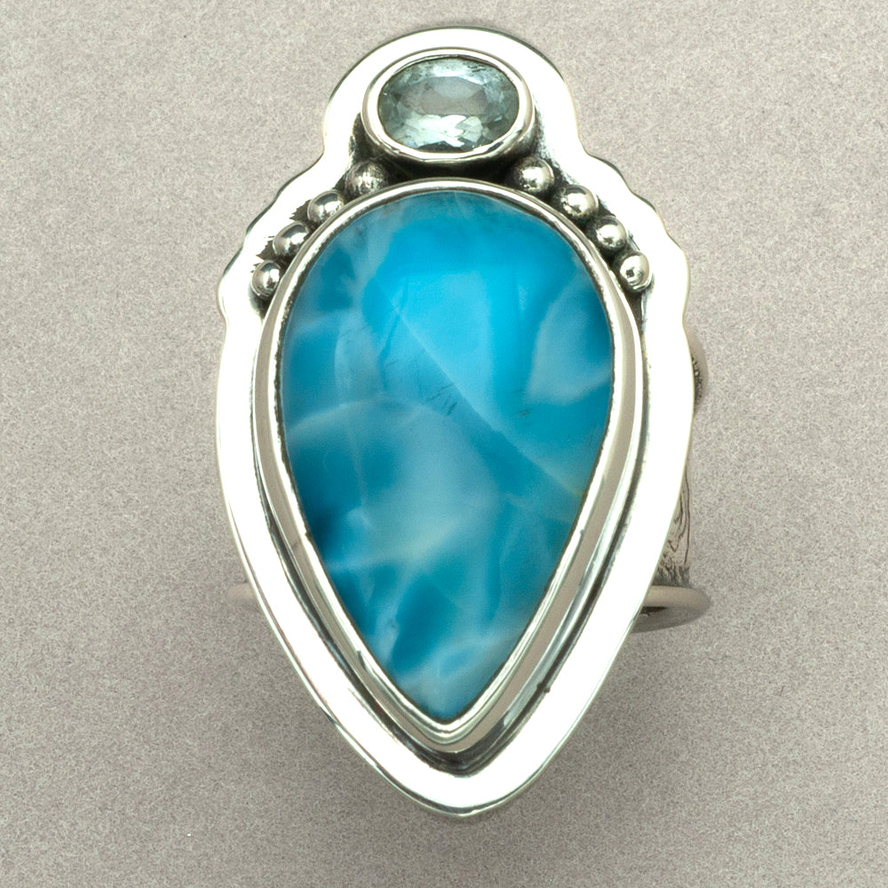 Tabra Larimar and Aquamarine Ring