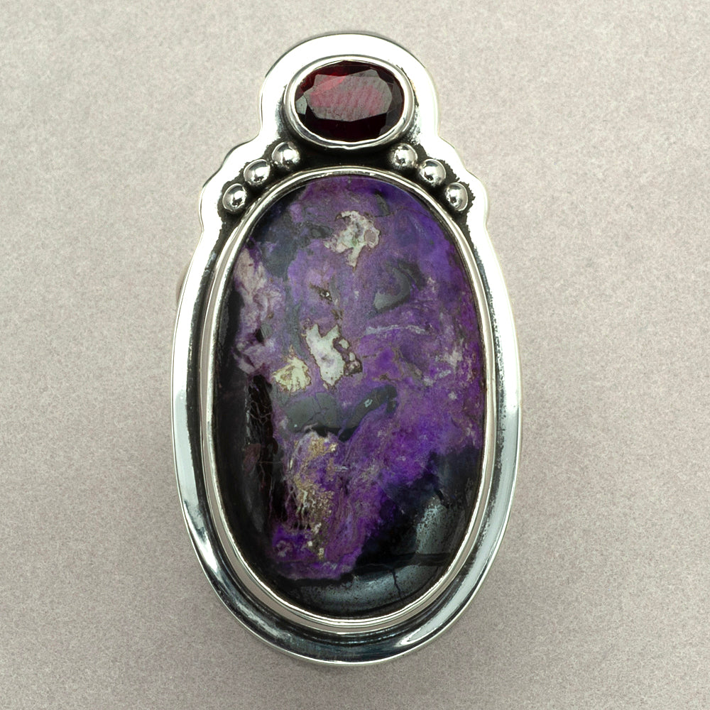 Tabra Sugilite and Garnet Ring