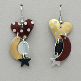 Sylvi Harwin Polka Dot Hearts Asymmetric Earrings