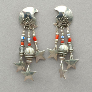 Vintage Tabra Sterling Silver Moon and Star Earrings