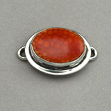 Tabra Orange Snake Skin Agate Charm