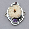 Tabra Small Carved Dragon with Amethyst and Garnet Charm