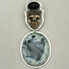 Tabra Bronze Jaguar and Dendritic Agate Pendant