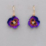 Holly Yashi Garden Pansy Drop Earrings