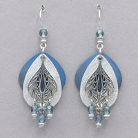 JMR Party Peacock Earrings - Blue/Silver