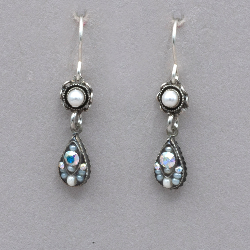 Firefly Flora White Glass Pearl Earring - White