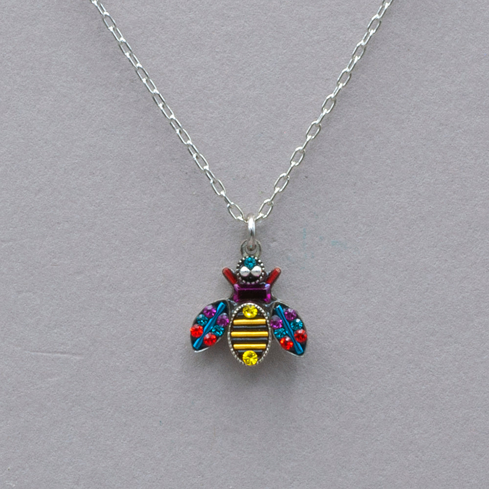 Firefly Queen Bee Pendant Necklace - Multicolor