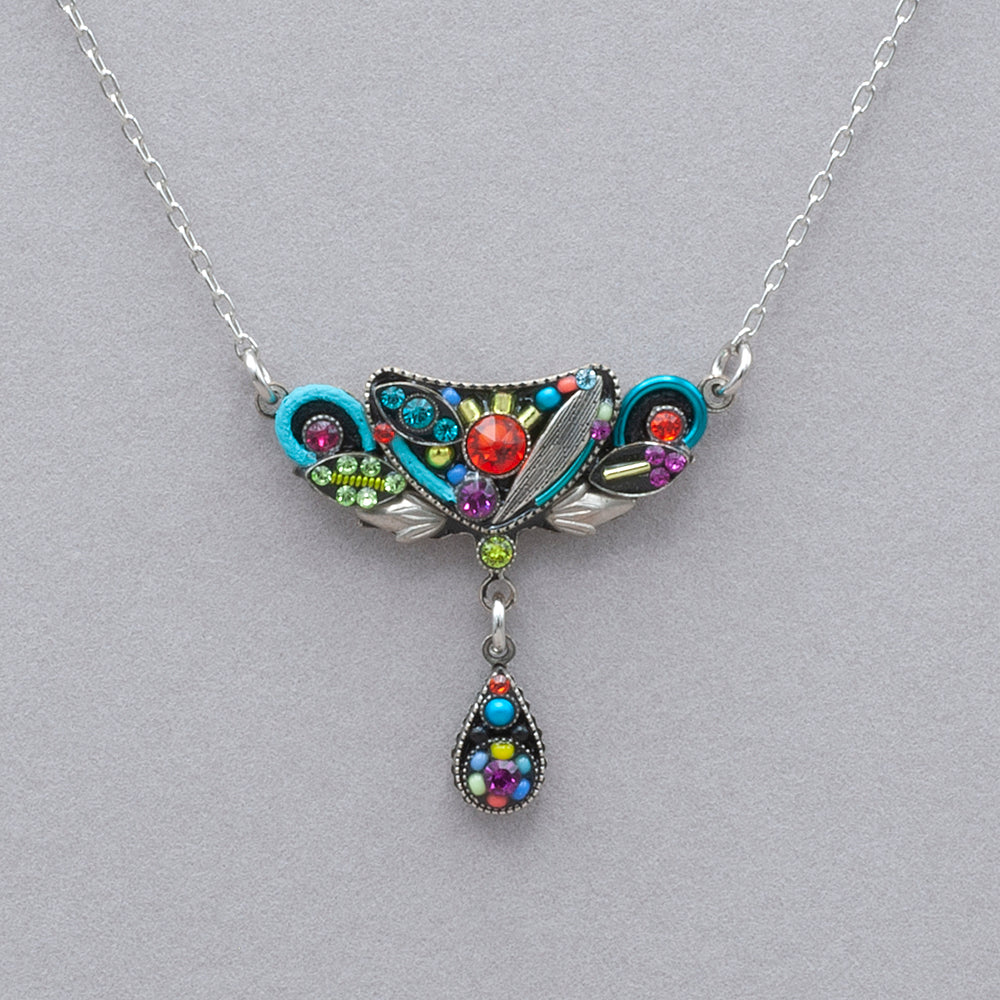 Firefly Botanical Necklace with Drop - Multicolor