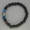 Italgem Skull with Lava Onyx and Lapis Bead Bracelet