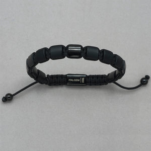 Italgem Onyx and Black Stainless Steel Bracelet